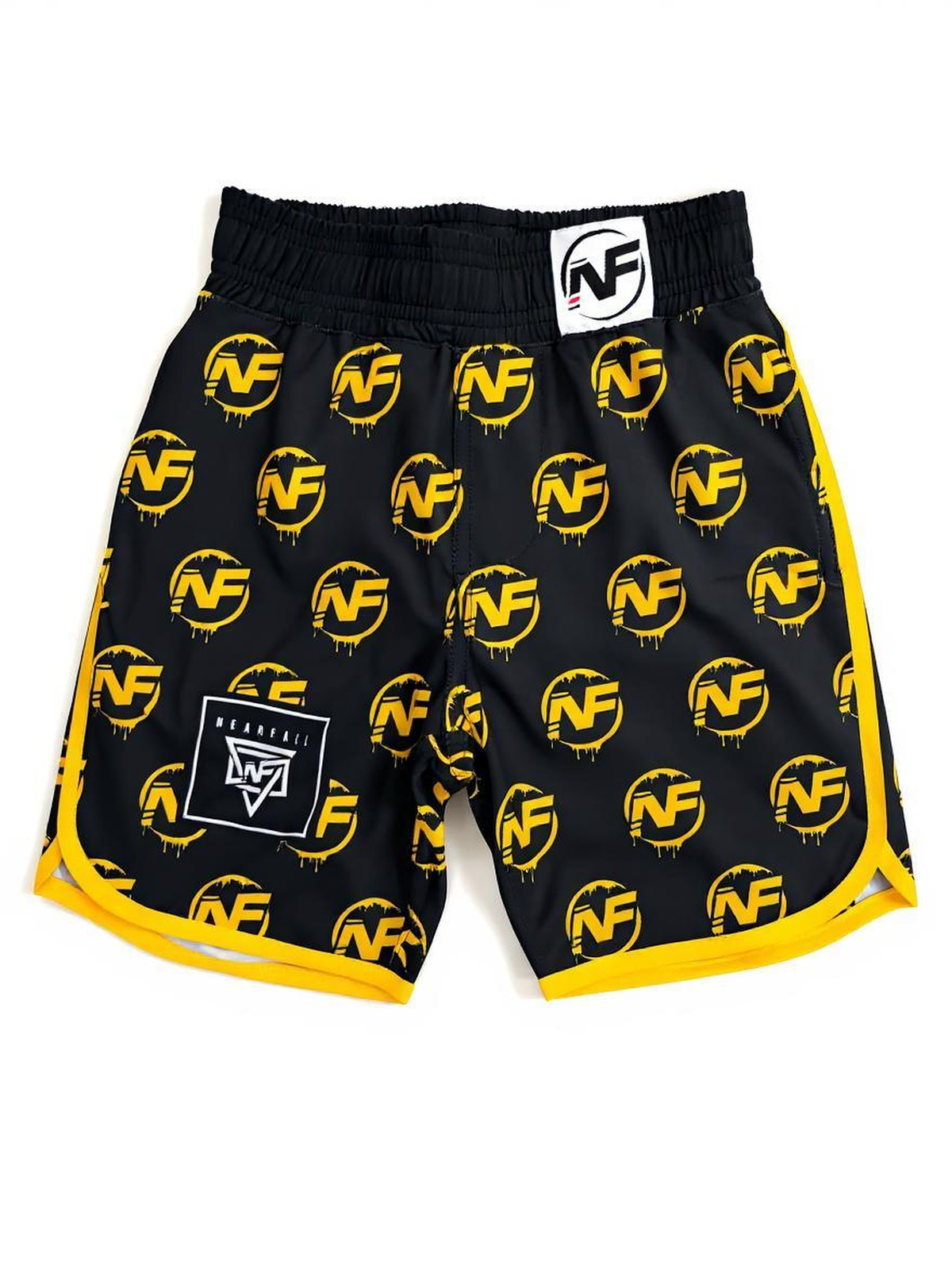 Black and yellow drip hybrid shorts (A2R)