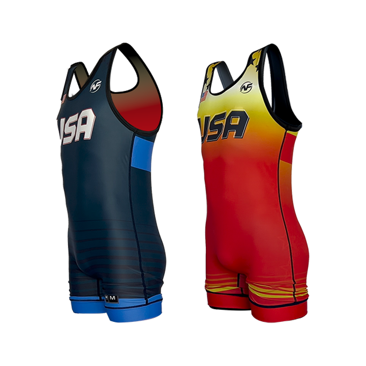 NF Gold & Navy USA Reversible Singlet Nearfall Clothing