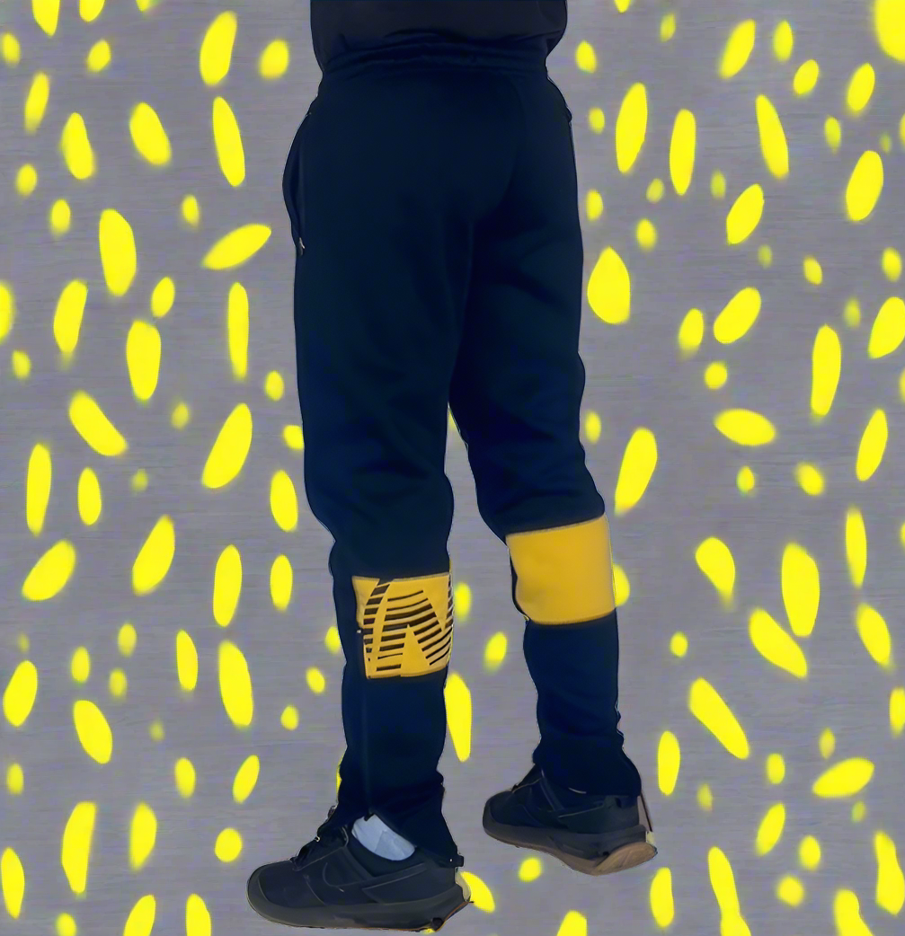 Black and yellow joggers shop