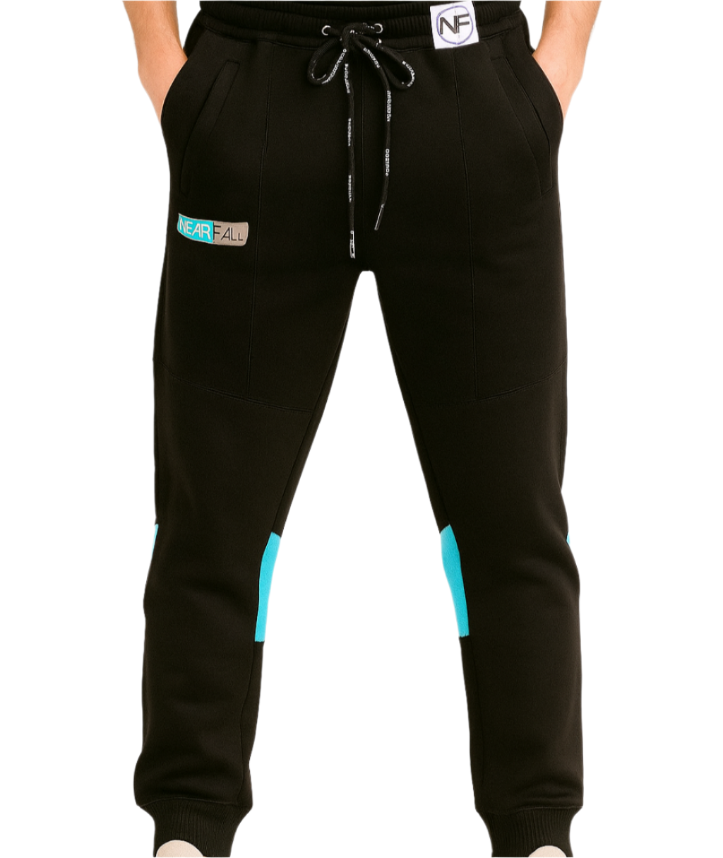 Black/Blue Cotton Joggers(C5)