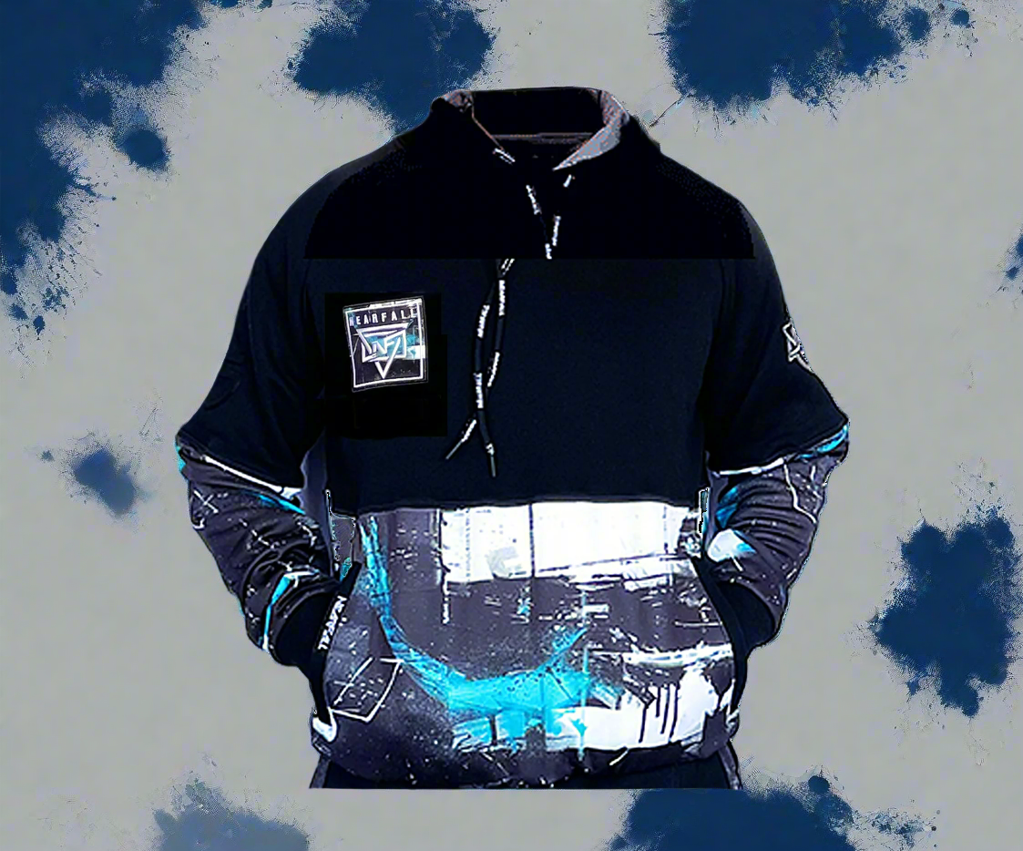 NF Blue "Glitch" Cotton Hoodie
