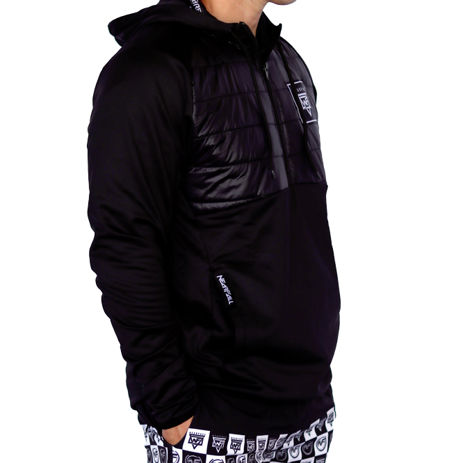 NF Black 1/2 Zip Puffer Hoodie – Nearfall Clothing NF Black 1/2 Zip Puffer Hoodie – Nearfall Clothing