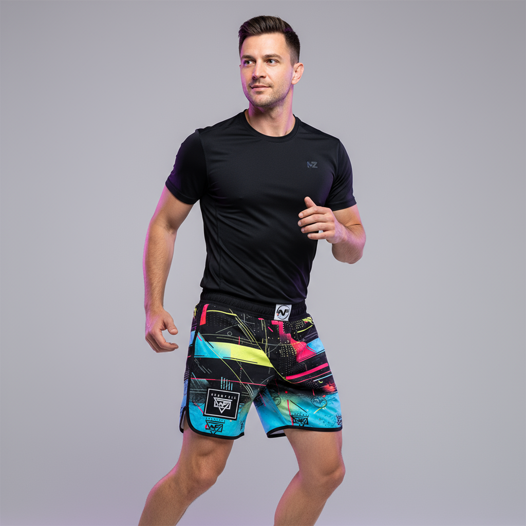 NF- Geometric Teal/Pink Shorts