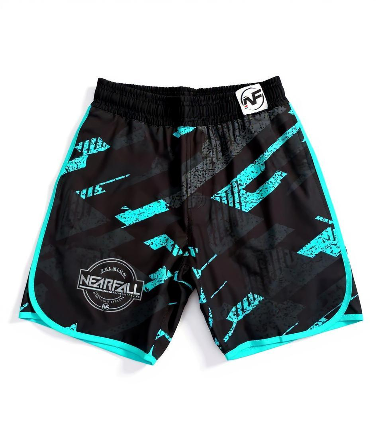 Teal & Black Graphic Hybrid Shorts (A4L)