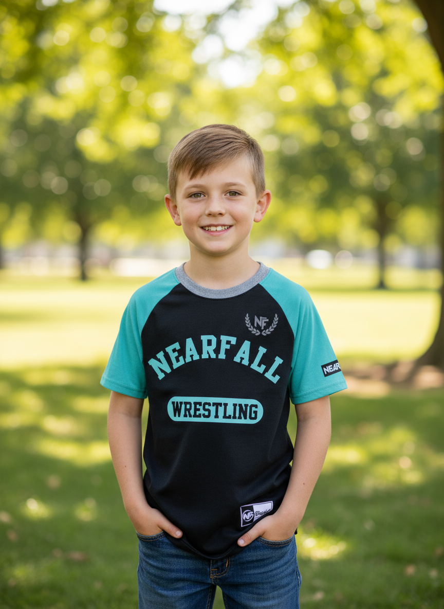 Black/Teal Pressed Tee