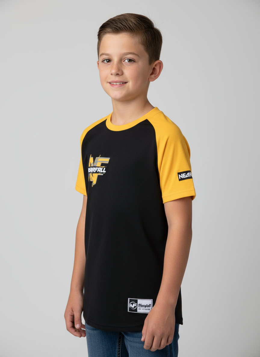 Black/Yellow Chest Mark Tee