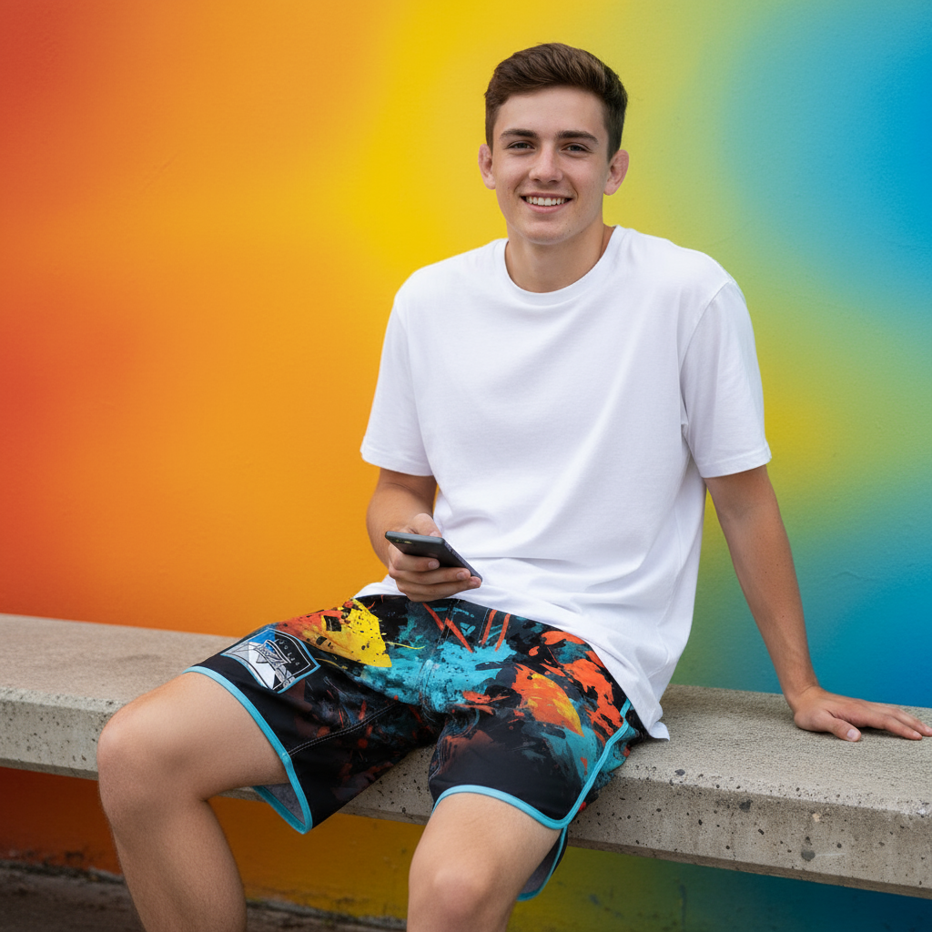 NF Teal/Orange/Yellow Shorts