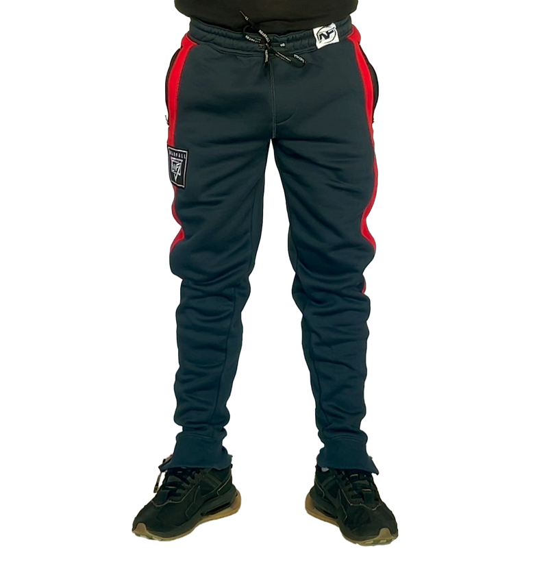 Blue and red joggers hot sale