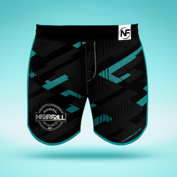 Teal & Black Graphic Hybrid Shorts