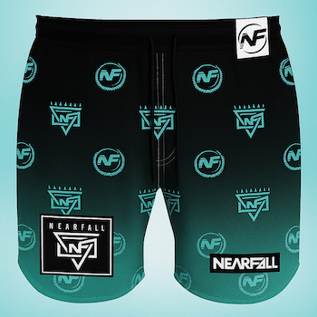 Teal Repeat Hybrid Shorts